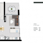 Typical floor plan of 2 bedrooms in Newstead Towers Brisbane.